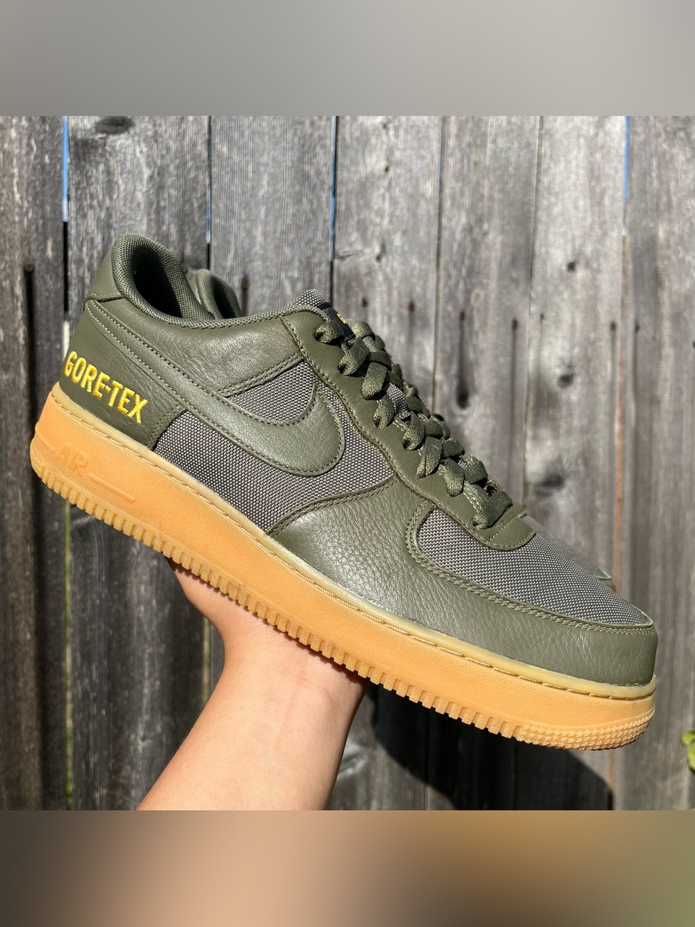 Nike Air Force 1 olive gortex size 12 Men